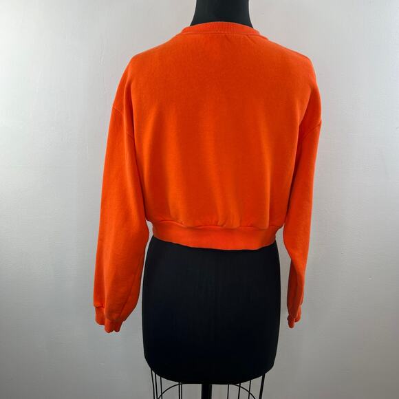H&M Orange S Sweatshirt Mock Turtleneck Dropped Shoulders Long Sleeve Pullover - Picture 5 of 6